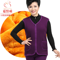 Middle Aged Seniors Autumn Winter Pure Cotton Plus Suede Thickened Male Warm Vest Woman Cardiff Underwear Outside Wearing Big Code Heat Waistcoat