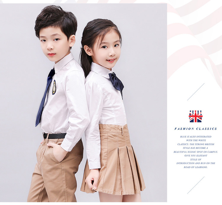 Áo sơ mi trắng cho bé trai dài tay mùa thu quần áo trẻ em cotton trắng mùa đông cộng với nhung dày đồng phục học sinh trắng sơ mi cộc tay cho bé