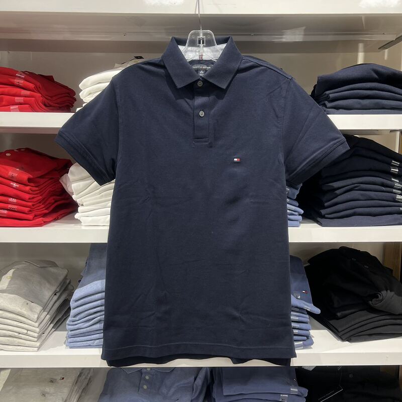 Tommy Hilfiger Tommy Men's Summer Simple, Versatile, Comfortable, Business Casual Short-Sleeved Polo Shirt