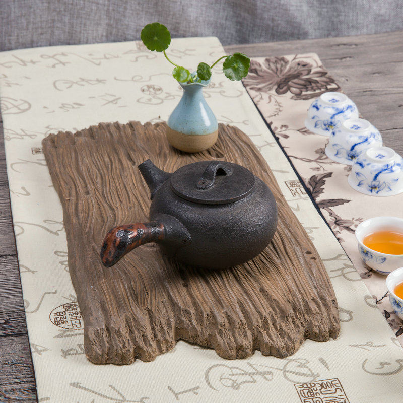 UnCCTV Bamboo Tea Handmade Zen of Coarse Pottery Dry Tea Tray Day Style Home Tea Bearing Pot Dried Bubble Table Tea Sea Kongfu Tea Furniture