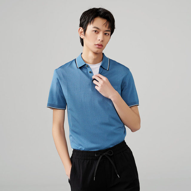 Solid color skin-friendly breathable mulberry silk short-sleeved sweater