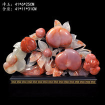 High-grade natural jade ornaments carving crafts office home living room porch TV cabinet decorations