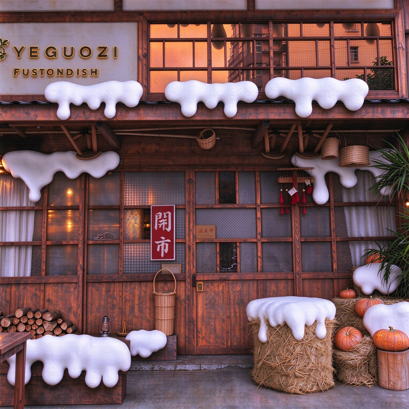 Christmas Snow Scene Decorations Outdoor Ornaments Atmosphere Scene Setup Hanging Decorations Christmas Storefront Mall Props