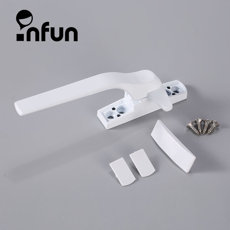infun Plastic steel door and window handle lock Old-fashioned inside and outside flat window handle 7 word handle push-pull window lock accessories