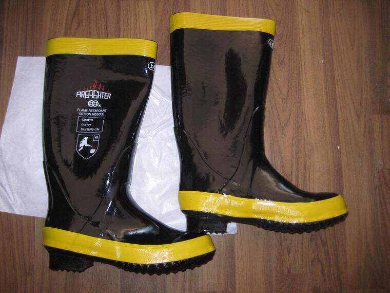Double money fire boots 97 fire training shoes Puncture-proof rubber rain boots chemical-proof shoes Flood-proof rain boots