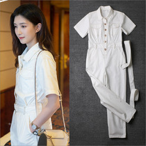 Wang Mannie Sanzo ten Just a piece of Jiang alienation One-piece One-piece Pants 2020 New summer Long Dress Pants Woman