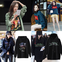 Yang power the same clothes and clothing and womens autumn and winter ins with lazy wind and a long sleeve coat tide in the middle and long sleeves in the velvet