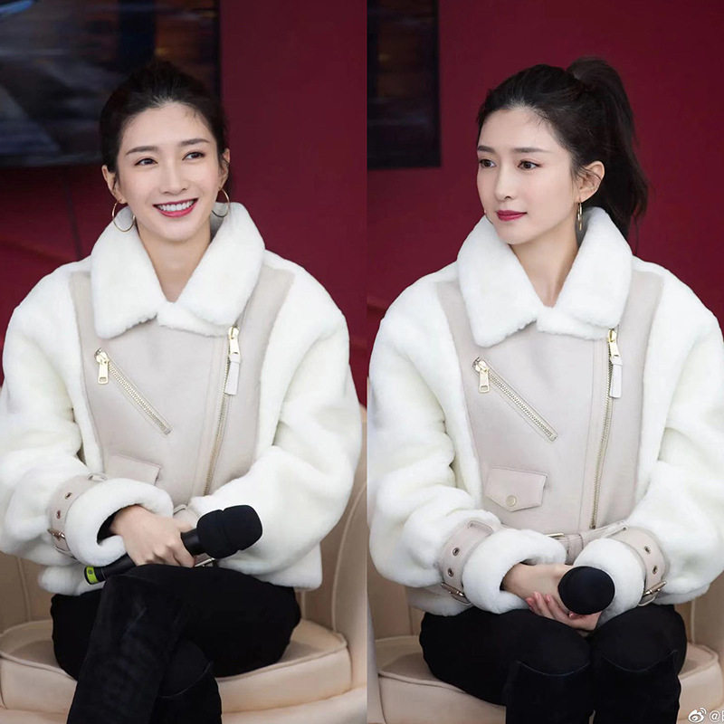Jiang Shooting Same Lamb Fur Fur Fur All Car Coat Woman Fall Winter and Small Guy Thickened