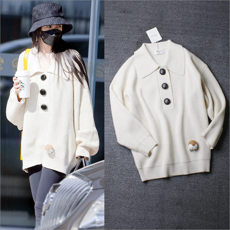 Star Yang Power Tongan Lazy Wind Sweater Women Loose Wear 2021 New medium Long version Knitted Undershirt Spring Autumn