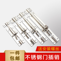 : Stainless steel bolts metal wooden door latches door bolts padlocks left and right latches with locks
