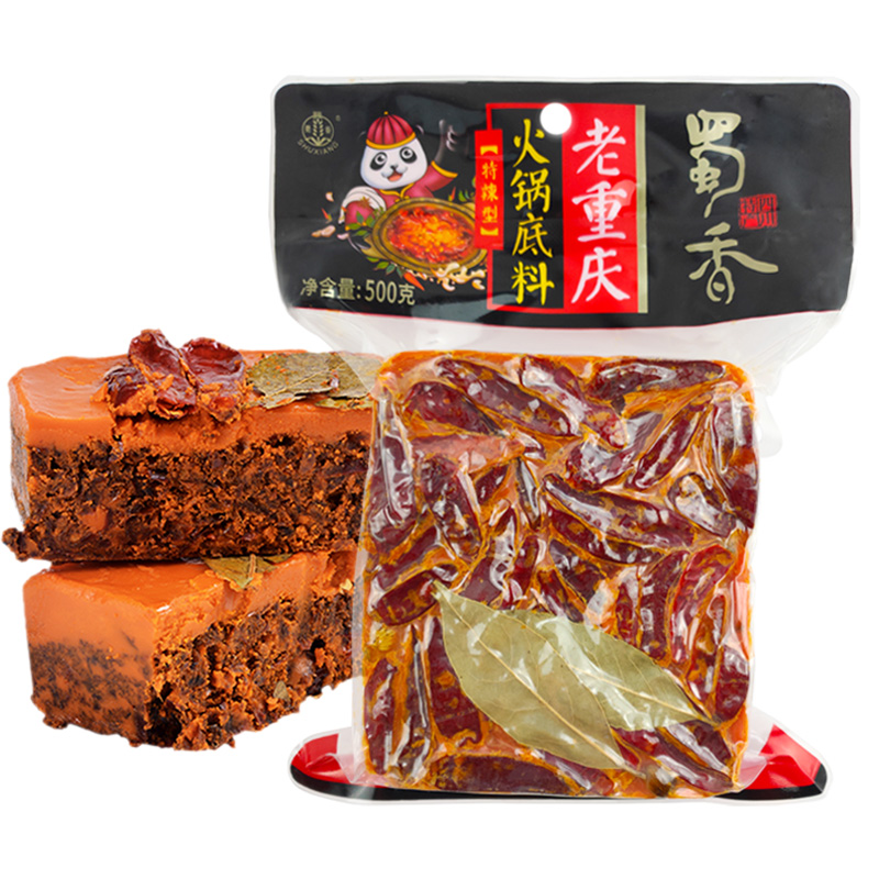 Sichuan Tenute Shu Fragrant Ox Oil Hot Pot Soup Base Special Hot 500g Sichuan Spicy Hot and Hot Hot Pot string Strings Bottom Stock