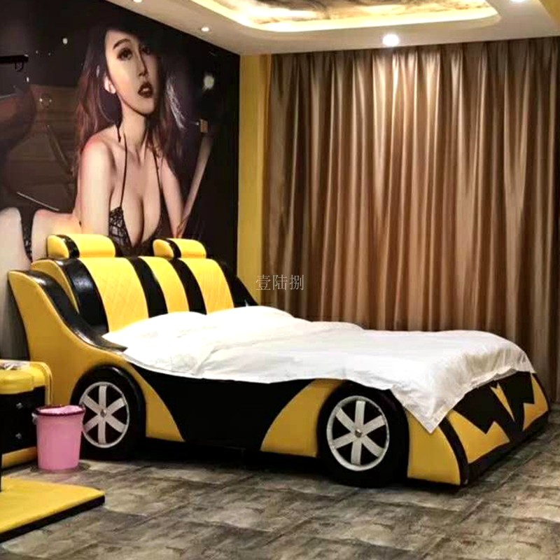 Bed and breakfast furniture Car theme hotel Water bed Multi-functional modern light luxury boutique hotel Shadow coffee fun electric bed