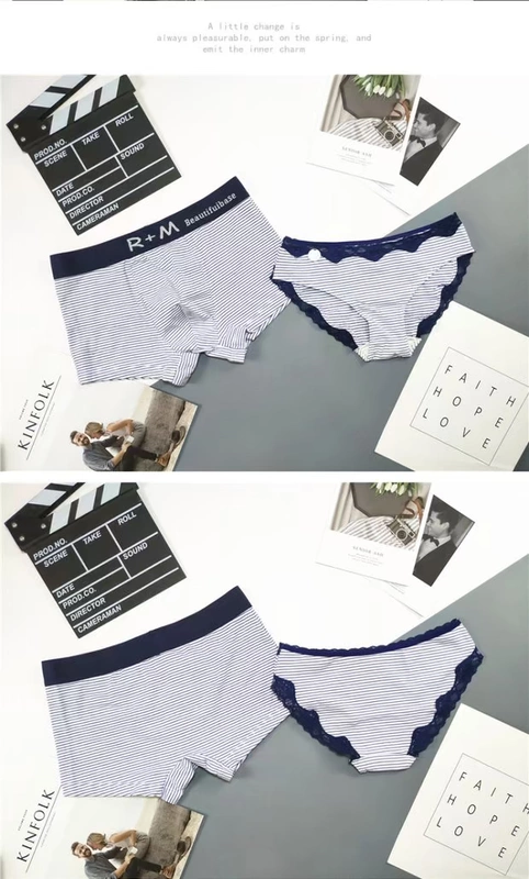 Thở 2 Gói Cặp đôi Đồ lót Cotton Cám dỗ Hấp dẫn Nam và Đồ lót Nữ Dễ thương Phim hoạt hình Cặp đôi Sáng tạo