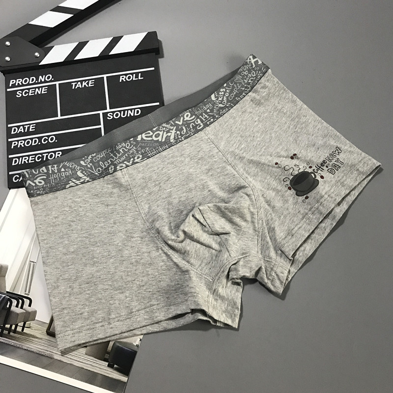 Cặp đôi đồ lót cotton cà phê cặp đôi dễ thương gợi cảm low-key sang trọng nam và nữ Cặp đôi nam boxer nữ tam giác phù hợp đồ lót ibasic