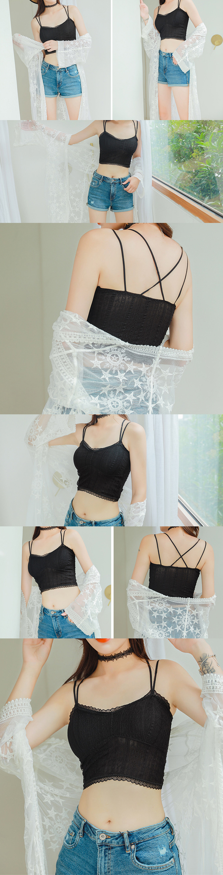 Mùa hè áo lót ren bên trong đồ lót ngực với một chuỗi gợi cảm dưới cùng chống ánh sáng làm đẹp trở lại ống hàng đầu áo dây mặc vest