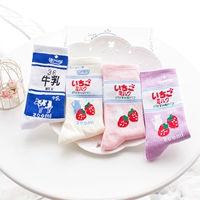 Vớ cotton Nhật Bản trong vớ vớ Cotton cotton nữ màu kẹo dâu tất nam cổ ngắn