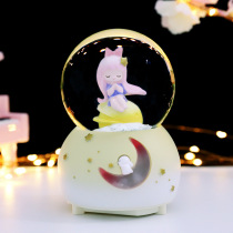 Cute princess crystal ball glowing Christmas gift snowflake table student day gift female monitor meaningful