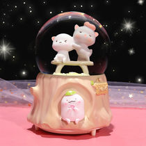 Cats automatically snowflake crystal ball music box girlfriends Christmas graduation student gift Christmas Eve gift