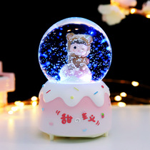 JE ROU Christmas gift snowflake glass baby crystal ball glowing at the same table student day gift high-value female