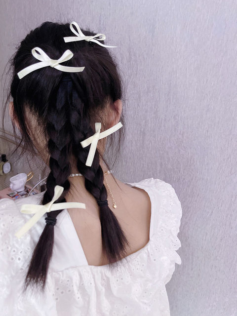 Ballet Girl Style Ribbon Bow Hair Clip Hair Trim Clip Sweet Braided Hair Clip Celebrity 2023 New Style