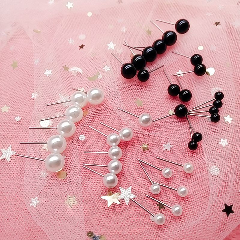 (1-3 pairs) Highlight pearl earrings femininity Korean personality simple all-match internet celebrity earrings imitation pearls