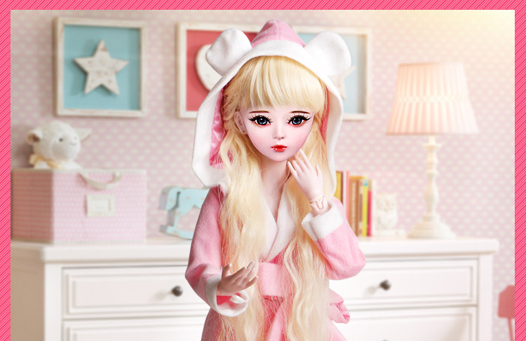 60cm công chúa băng tuyết Ye Luo xinh đẹp búp bê BJDKSD mùa thu và đồ ngủ mùa đông dễ thương phụ kiện quần áo dép búp bê hàn quốc