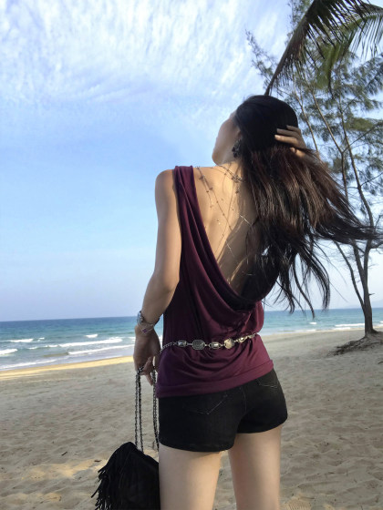 MULVAN 长腿狙击|辣妹高腰修身牛仔短裤女夏季蓝色直筒百搭热裤