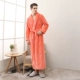 Mùa thu và mùa đông XL thắt lưng nữ dày siêu dài cộng với flannel vài chiếc áo choàng tắm bằng vải nỉ đồ ngủ nữ