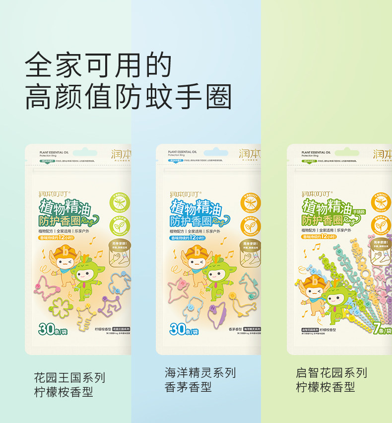 润本  户外随身驱蚊手环 驱蚊神器 30条*2袋 图4