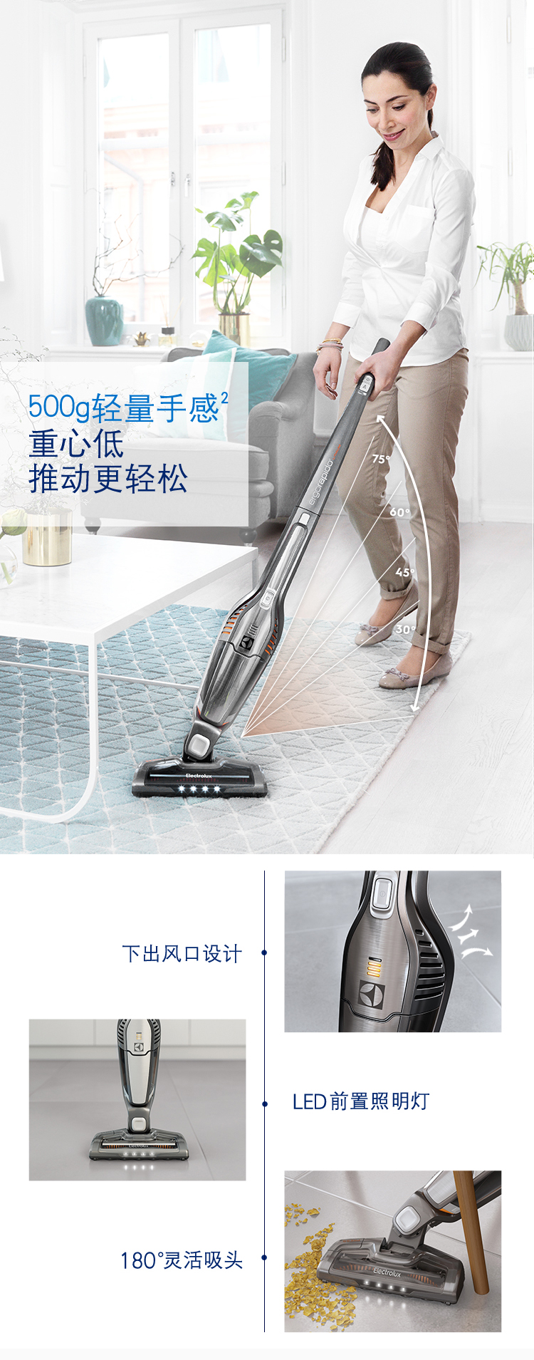 Electrolux ZB3113AK hộ gia đình máy hút bụi không dây cầm tay ngoài hút lâu dài cực kỳ yên tĩnh mạnh mẽ - Máy hút bụi 