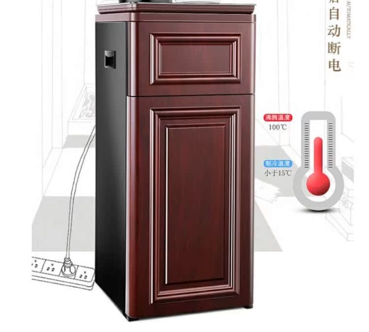 Han Shidun thanh trà Châu Âu gỗ đỏ mẫu nước uống tủ nóng lạnh dọc nhà máy nước tự động dọc - Nước quả máy lọc nước 10 lõi