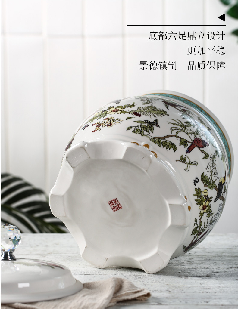 Jingdezhen ceramic barrel meter box ricer box 7 kg15 jin northern wind moistureproof insect - resistant sealed tank flour home