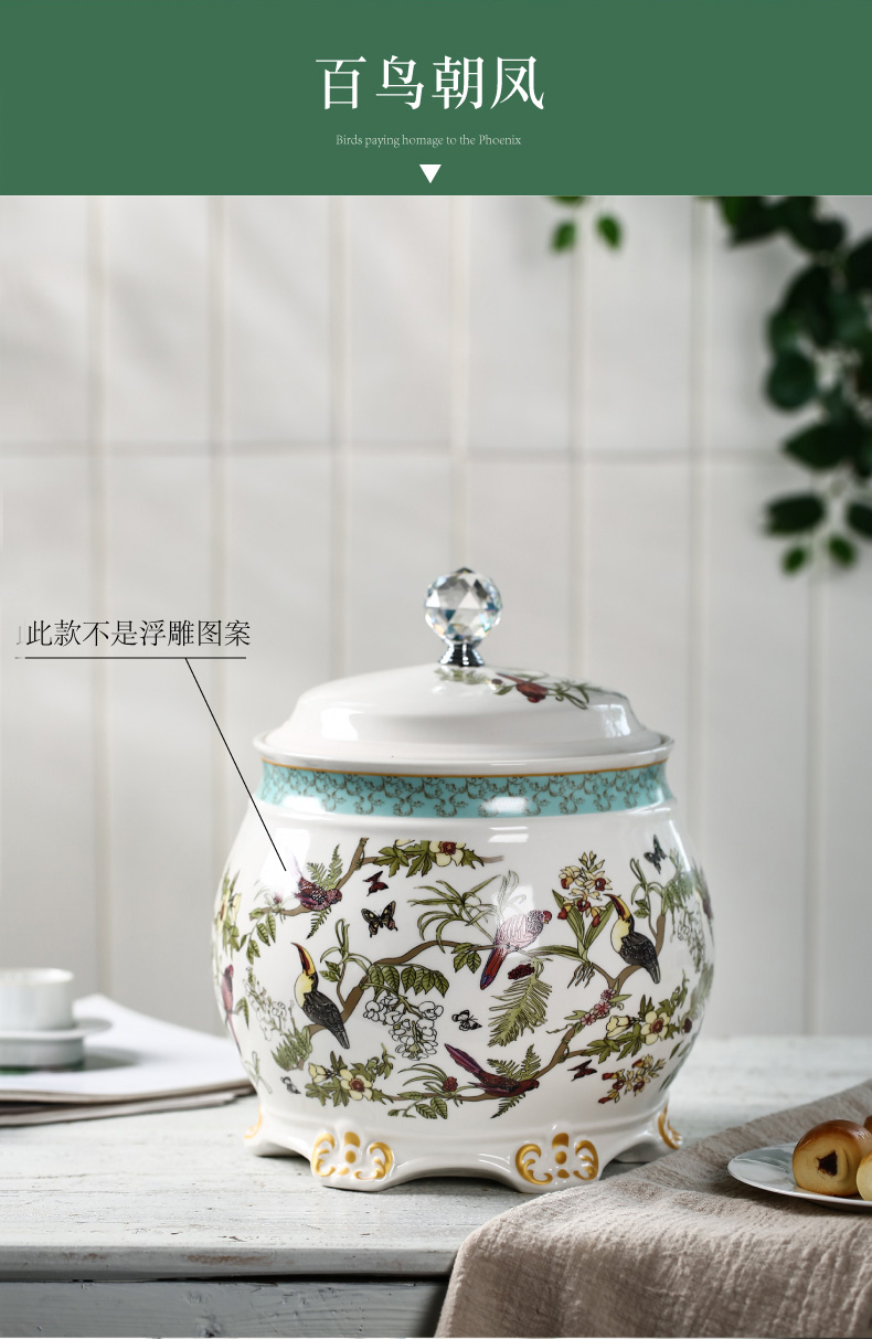 Jingdezhen ceramic barrel household northern wind meter box ricer box insect - resistant flour storage tanks seal 15 kg