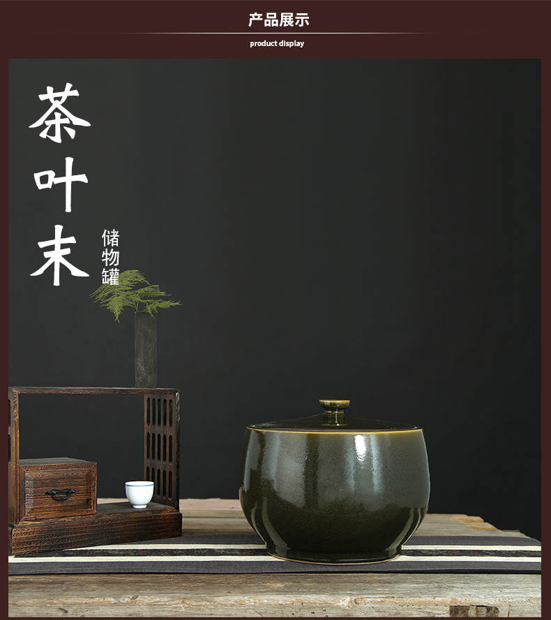 Jingdezhen ceramic glaze barrel at the end of the tea bucket cylinder 10 jins 20 jins 40 kg manual tea urn storage tanks