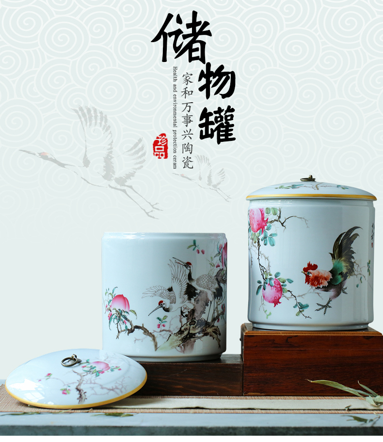 Ceramic barrel 10 jins ricer box meter box household storage storage tea cake cylinder cylinder of bread receives, the seventh, peulthai the POTS