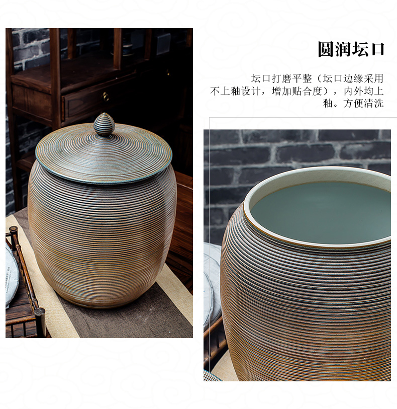 Ceramic barrel ricer 30 kg to 15 kg box with cover art tank barrel can save m barrels of jingdezhen tea urn