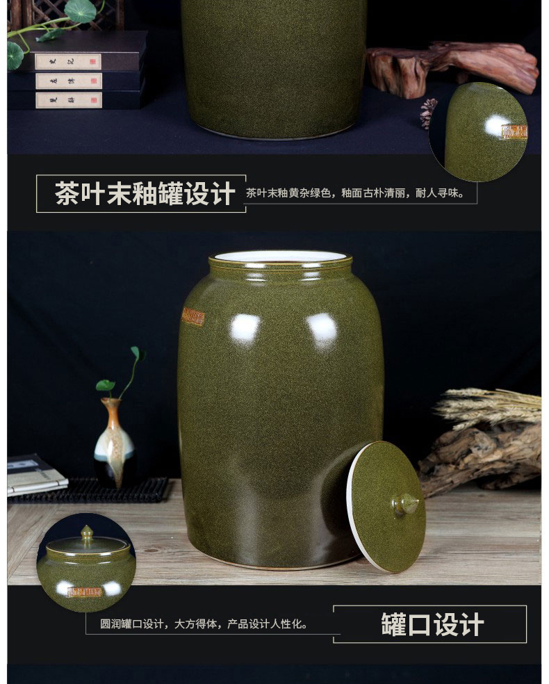 Ceramic jars it oil cylinder storage tank 50 kg 100 jins of the big bucket of jingdezhen tea at the end of the cylinder with the tap