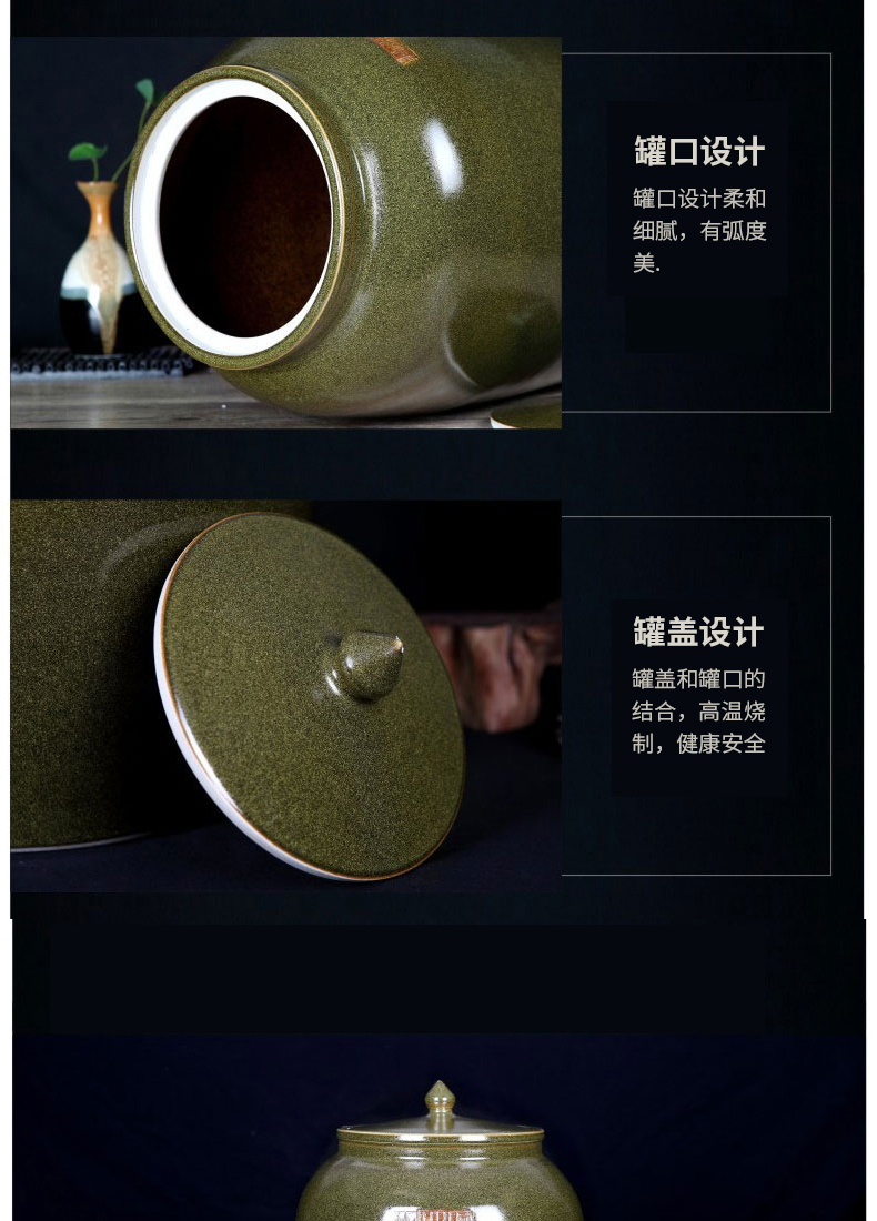 Jingdezhen ceramics with cover barrel ricer box tea oil cylinder jars at the end of the cylinder tank receives 50 kg 100 jins 30 kg