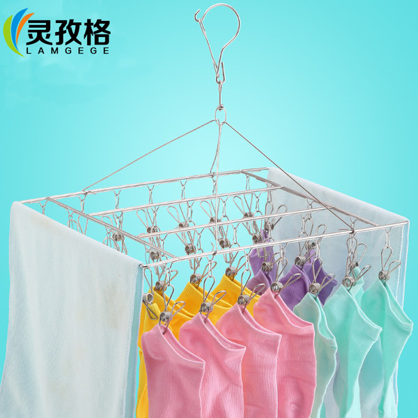 灵孜格 304不锈钢袜夹多功能晾衣架 天猫优惠券折后￥19.9包邮（￥29.9-10）3款可选
