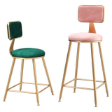 Обеденный стул Nordic ins casual Milk Tea Shop Wine Bars net Red Check Coffee Light Luxury Bench