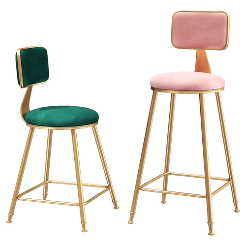 Обеденный стул Nordic ins casual Milk Tea Shop Wine Bars net Red Check Coffee Light Luxury Bench