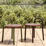 Nordic Iron Art Маленький круглый стул современный легкий роскошный складывание открытого двора балконы сад сад твердый дерево повседневная скамейка