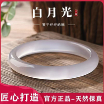 Xinjiang Kunlun natural gold silk jade white jade bracelet gemstone light bracelet retro round bracelet beauty bracelet gift narrow strip