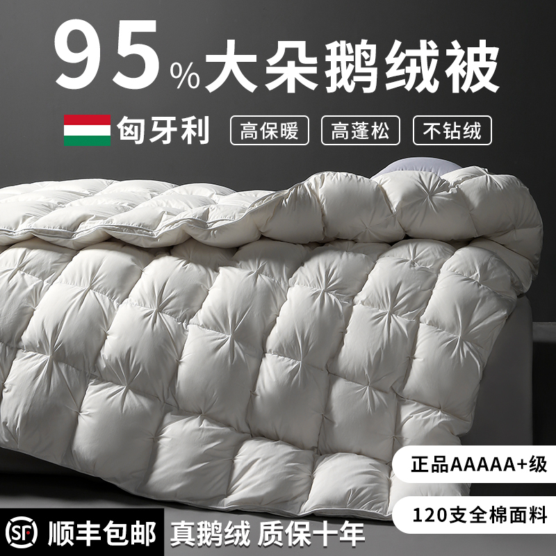 Hungarian Genuine down Quilt, White Goose Down, Five-Star Hotel Spring and Autumn Quilt, Thickened Warm Quilt Core, Winter Quilt