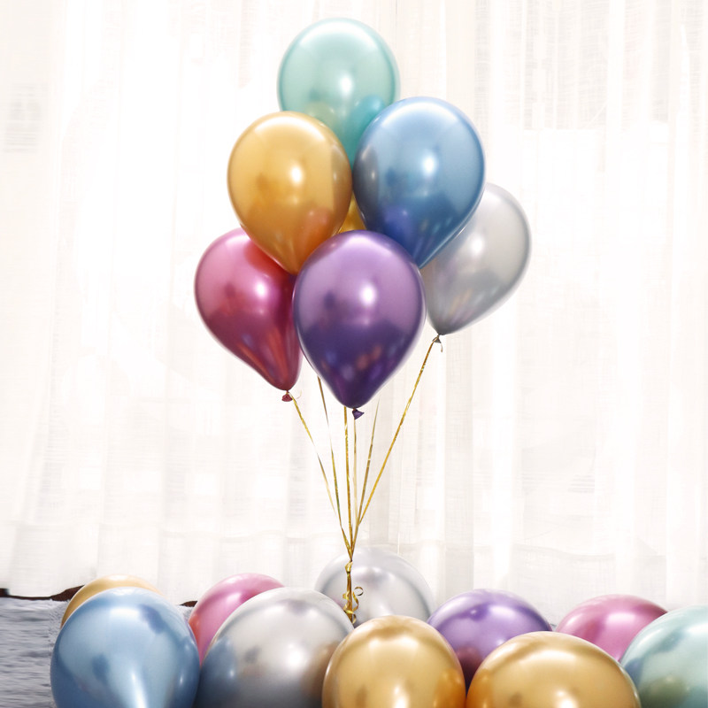 Metal - colored balloon decorated latex party at the red birthday party of the network red birthday party floating and thicker photo props