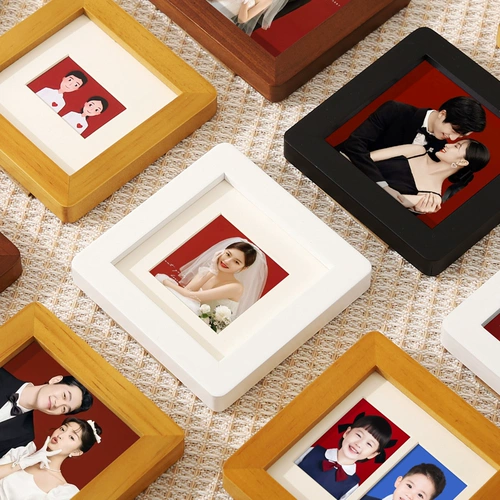 Квадратная фоторамка с закругленными углами из натурального дерева, фотография для влюбленных, делается под заказ, «сделай сам»