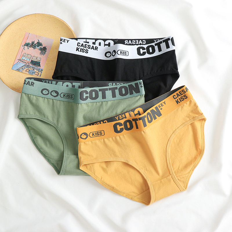 Women's Underwear, Pure Cotton Briefs, Solid Color, All-Cotton, Comfortable, Sporty, Breathable, Youthful, Simple, Antibacterial Shorts, Trendy
