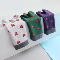 Trendy printed pure cotton briefs female les handsome t neutral flat angle triangular trouser head medium-high waist bacteriostatic breathable underpants