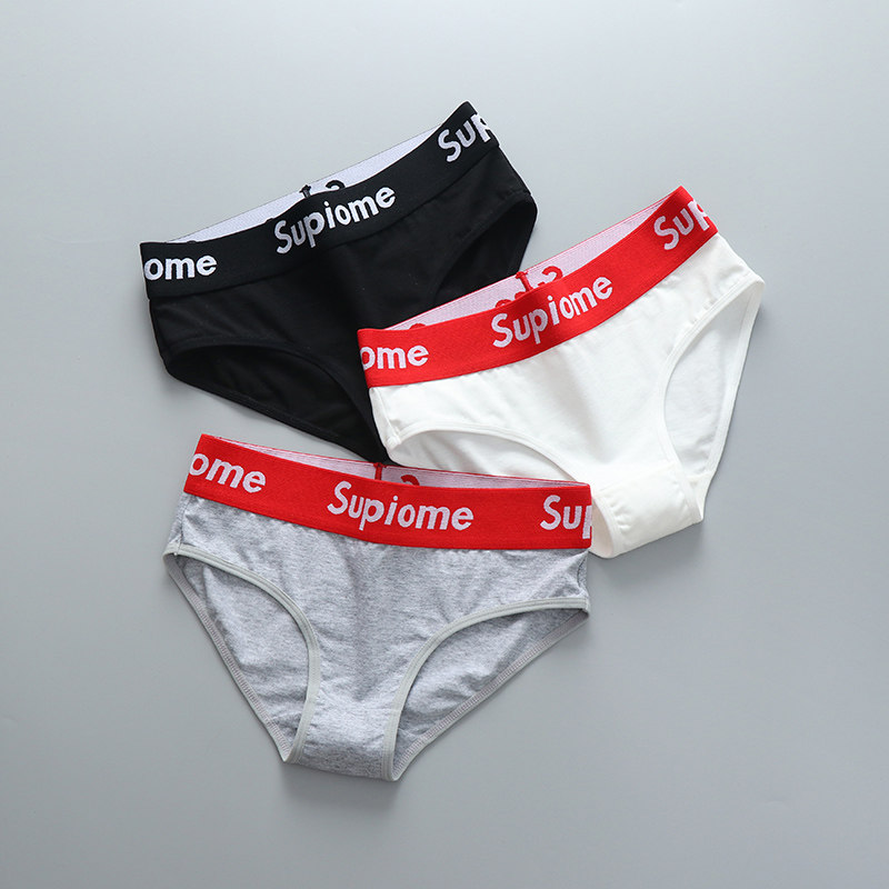 3 pairs of ladies briefs pure cotton triangle les handsome t sports wide side large size middle waist belt hip breathable triangle pants top tide