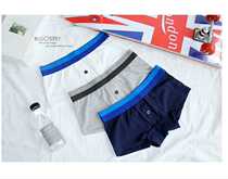 les handsome t underwear cotton panties button solid color high quality boxer breifs four corners full 2